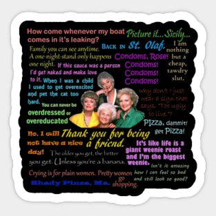 Golden Girls Quotes Sticker